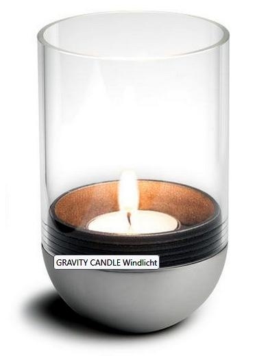 GRAVITY CANDLE Windlicht silber