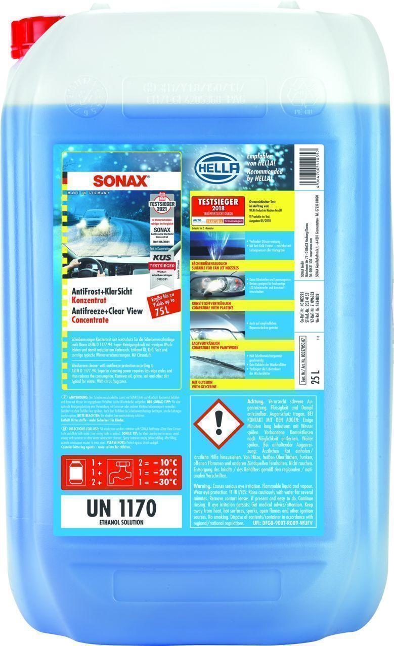 SONAX Frostschutz, Scheibenreinigungsanlage AntiFrost+KlarSicht Konzentrat Citrus