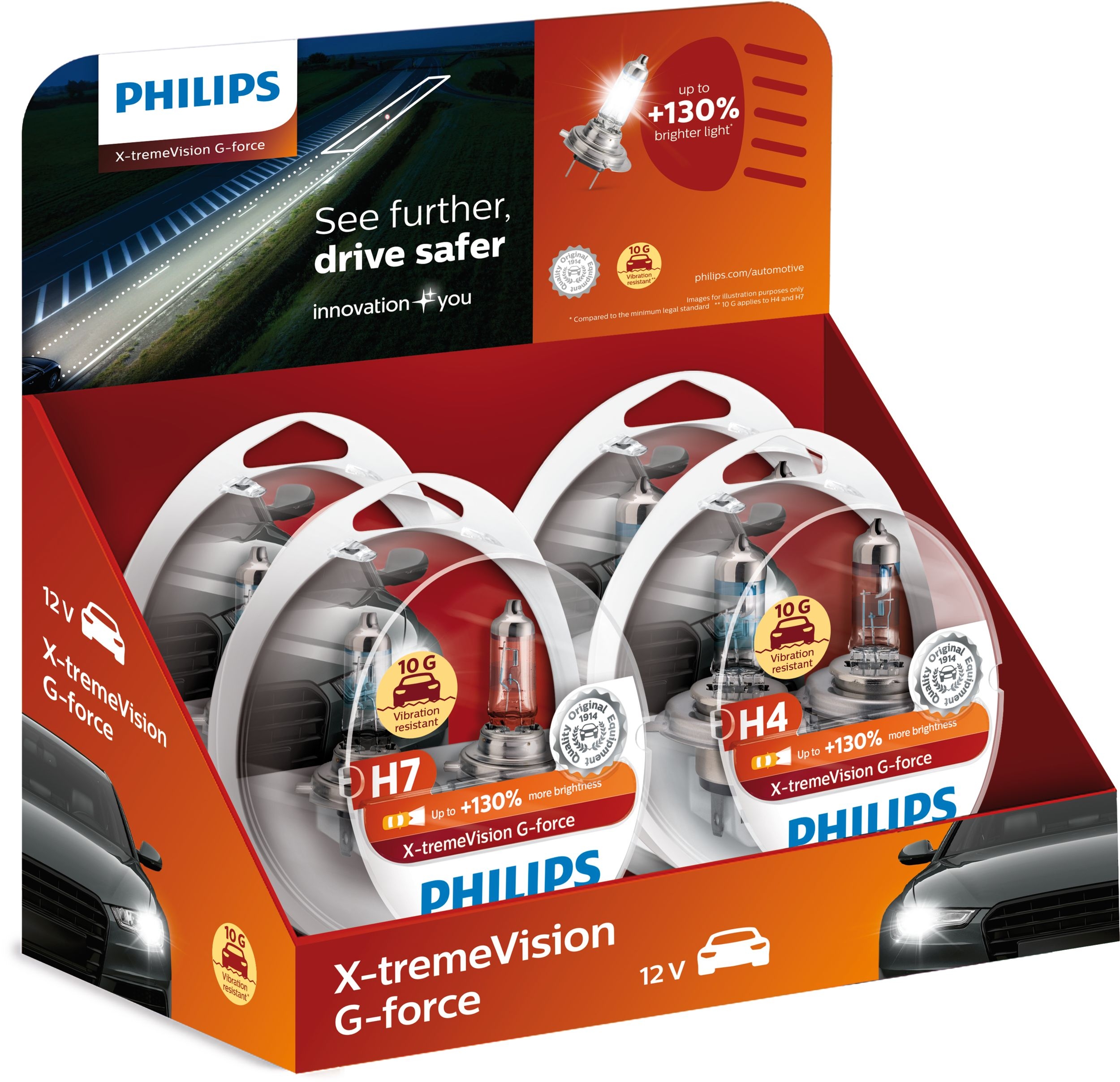 PHILIPS Autolampe X-tremeVision G-force H7