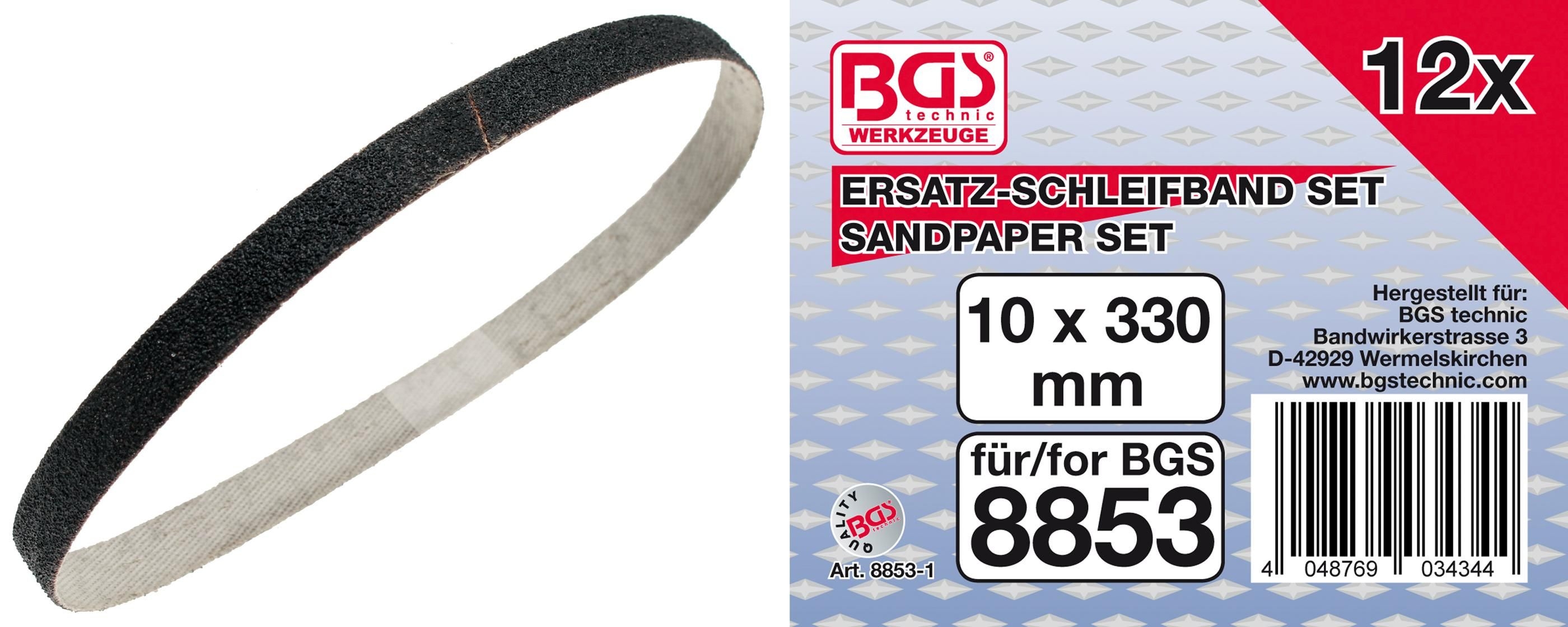 Schleifband | 10 mm x 330 mm | 12 Stück für Art. 8853