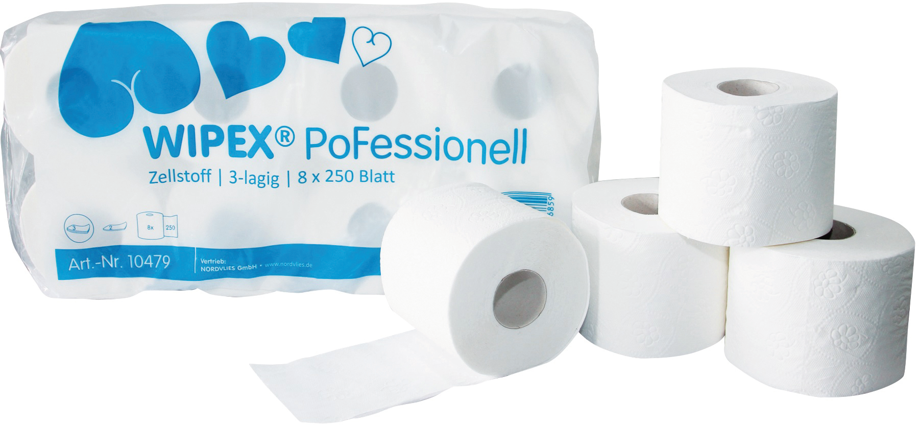 Toilettenpapier WIPEX PoFessionell 8 Rollen