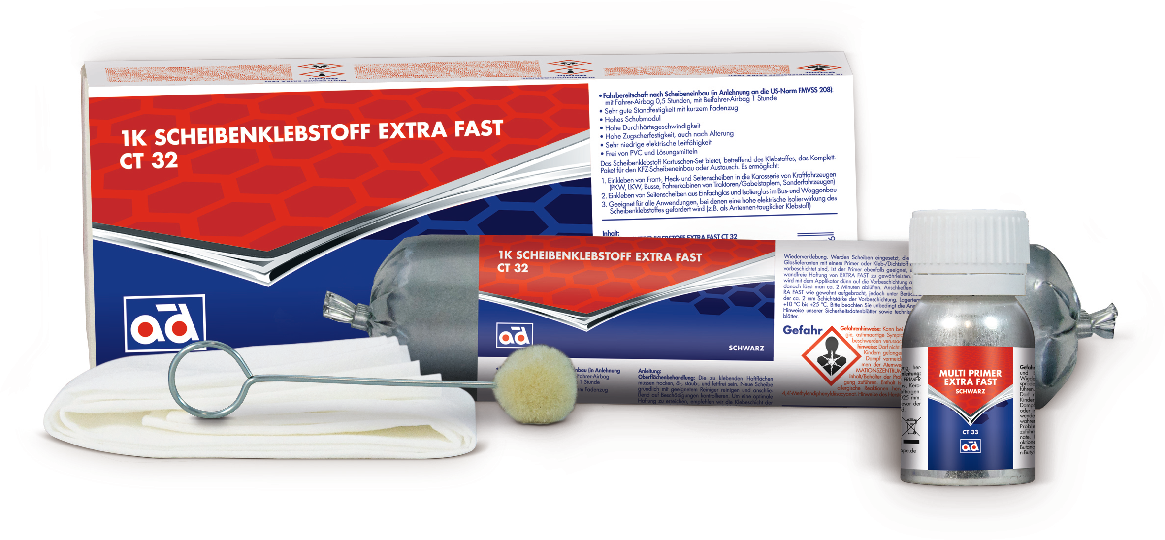 ad 1K-Scheibenklebstoff Extra Fast CT32 Set