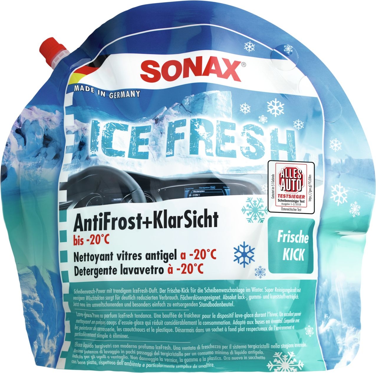 SONAX Scheibenfrostschutz AntiFrost&KlarSicht -20°C 3 Liter