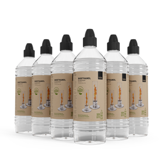 Bioethanol Gel-Brennstoff 1l Flasche | 6er-Pack