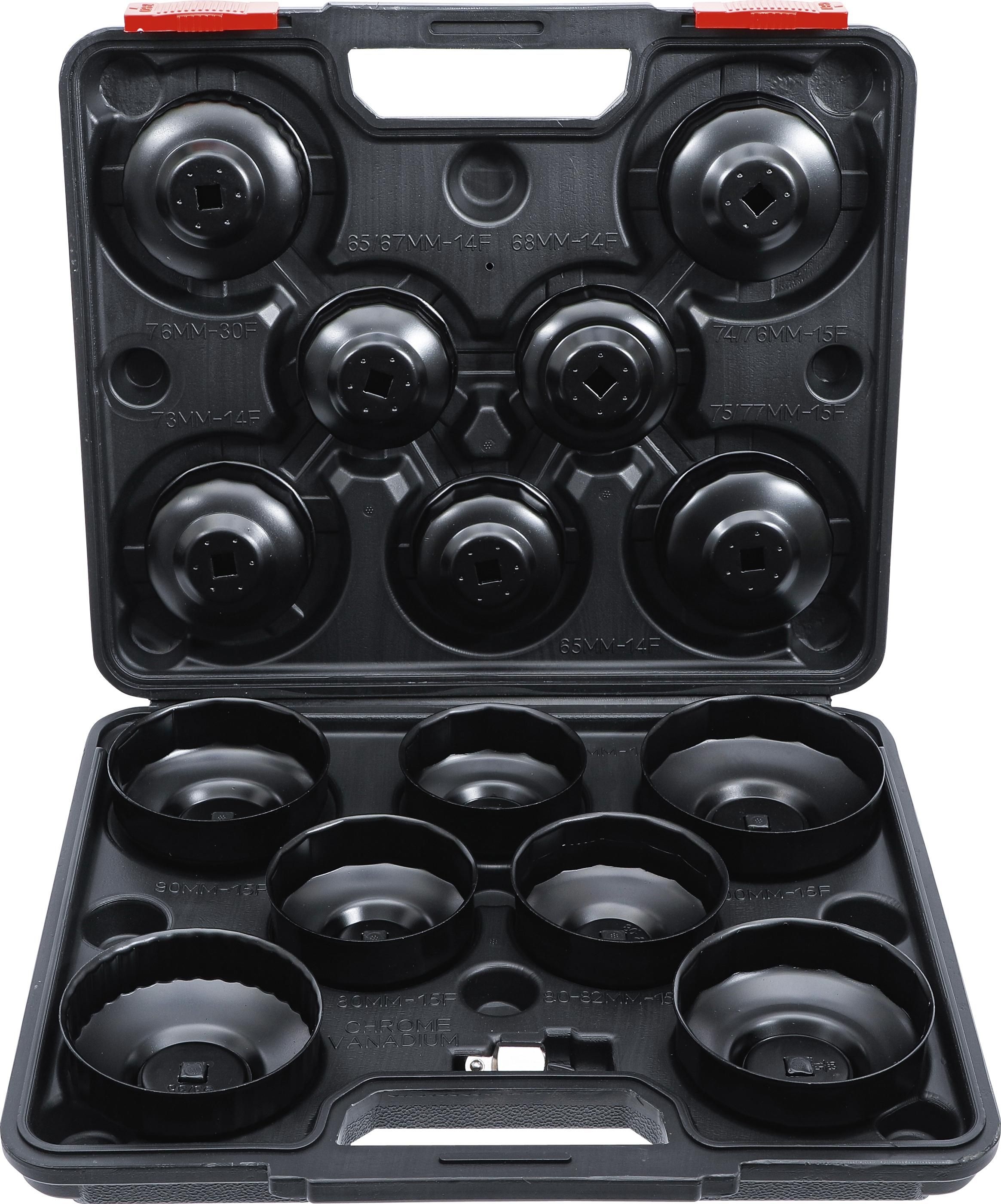 Ölfilterschlüssel-Satz | Antrieb Innenvierkant 10 mm (3/8") | 14-tlg.