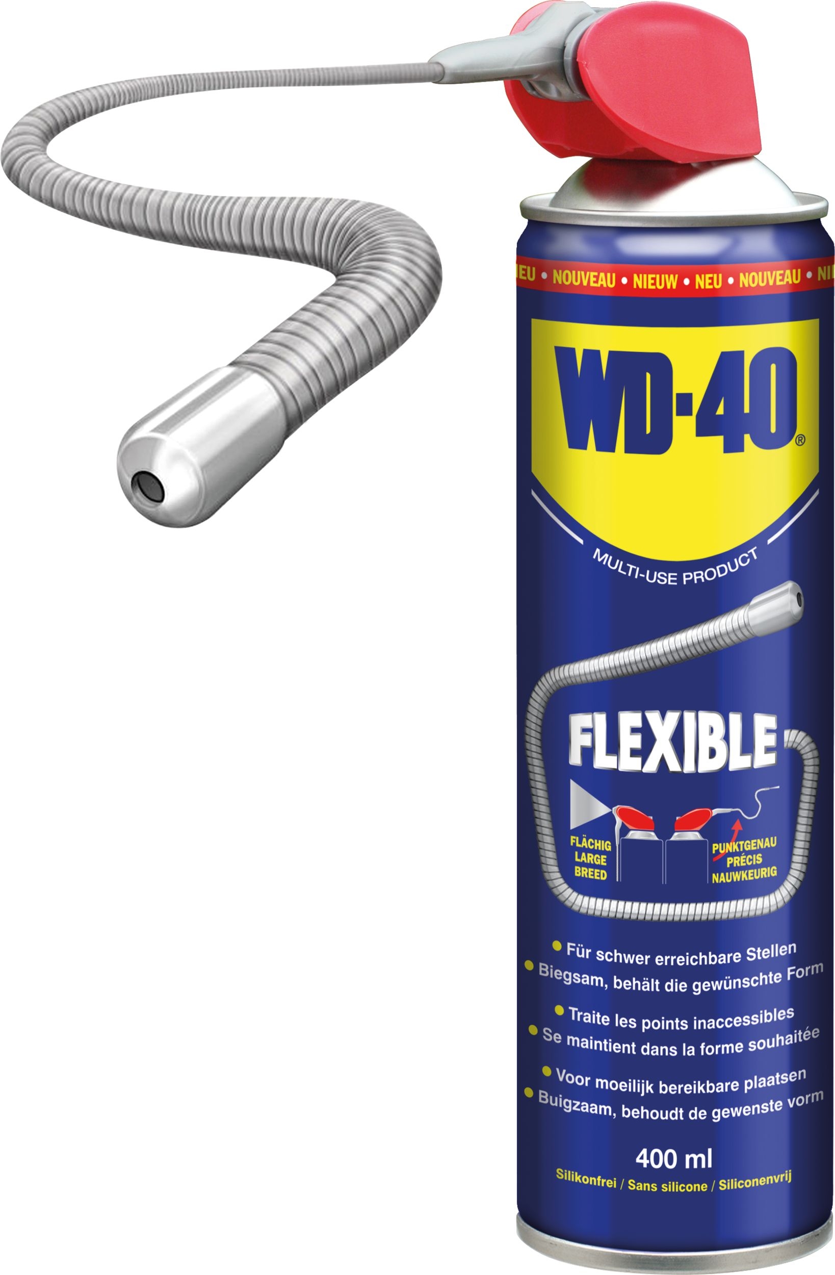 WD40 Multifunktionsspray 400ml mit flexiblem Metallrohr