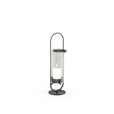 OVAL CANDLE 35 Kerzenhalter schwarz gebürstet