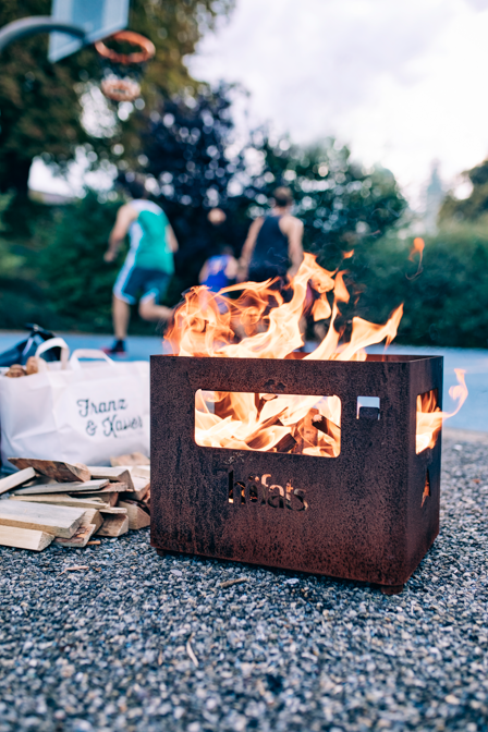 BEER BOX Feuerkorb rostig