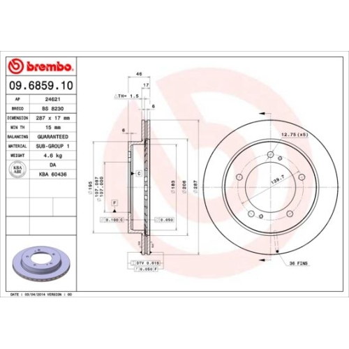 BREMBO Bremsscheibe PRIME LINE