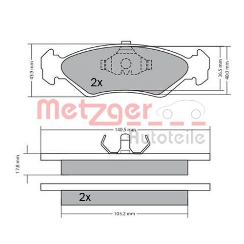 METZGER Bremsbelagsatz, Scheibenbremse