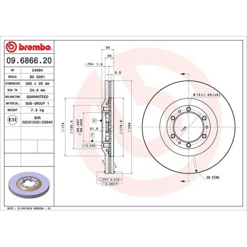 BREMBO Bremsscheibe PRIME LINE