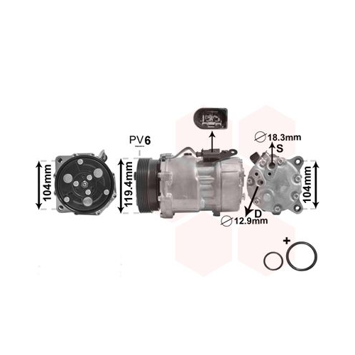 VAN WEZEL Kompressor, Klimaanlage *** IR PLUS ***