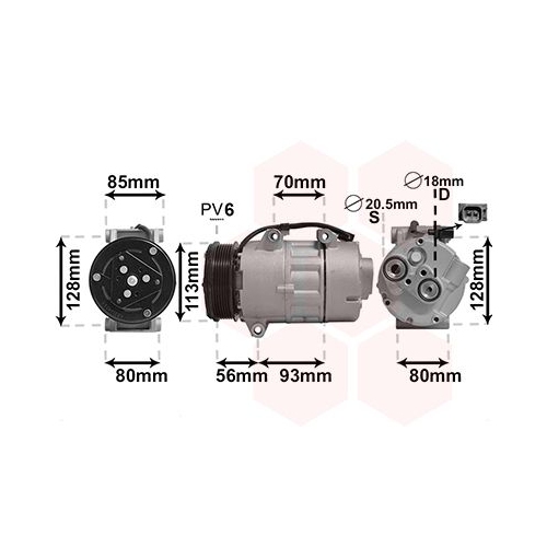 VAN WEZEL Kompressor, Klimaanlage *** IR PLUS ***