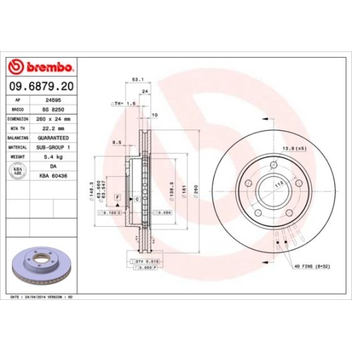 BREMBO Bremsscheibe PRIME LINE