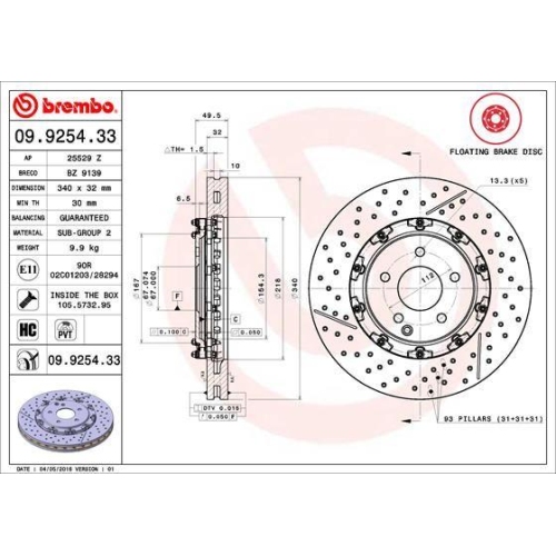 BREMBO Bremsscheibe PRIME LINE - Floating