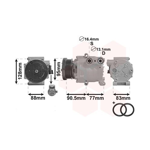 VAN WEZEL Kompressor, Klimaanlage *** IR PLUS ***