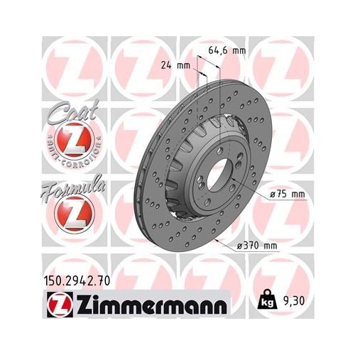 ZIMMERMANN Bremsscheibe FORMULA Z