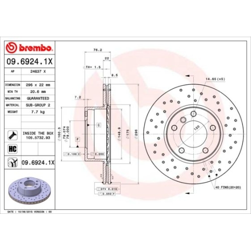 BREMBO Bremsscheibe XTRA LINE - Xtra