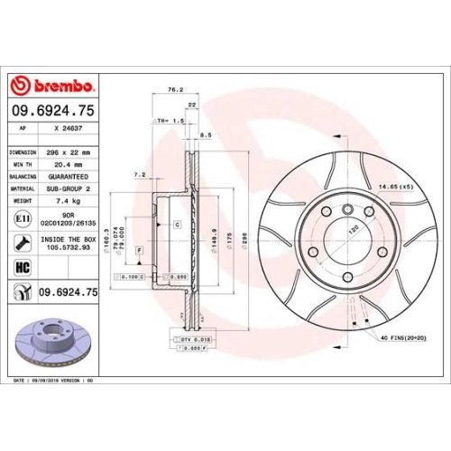 BREMBO Bremsscheibe XTRA LINE - Max