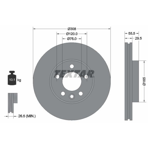 TEXTAR Bremsscheibe PRO+