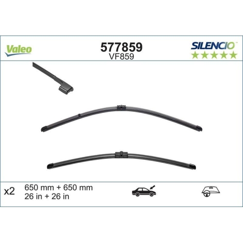 VALEO Wischblatt SILENCIO FLAT BLADE SET