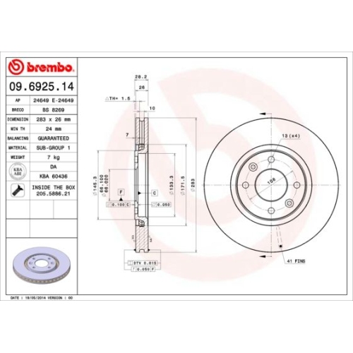 BREMBO Bremsscheibe PRIME LINE