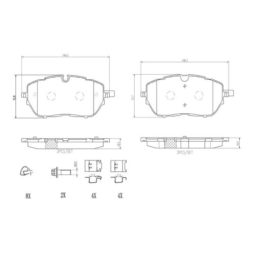 BREMBO Bremsbelagsatz, Scheibenbremse PRIME LINE