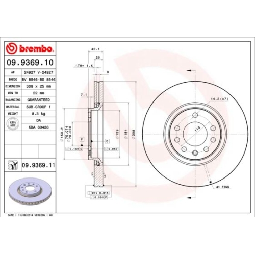 BREMBO Bremsscheibe PRIME LINE - UV Coated