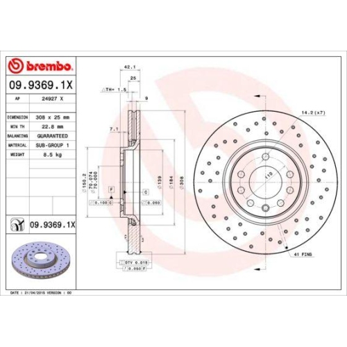 BREMBO Bremsscheibe XTRA LINE - Xtra