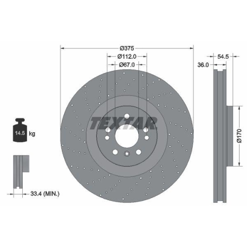 TEXTAR Bremsscheibe PRO+