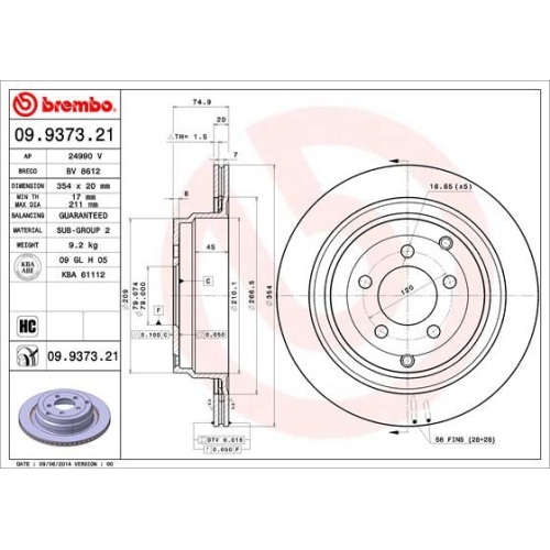 BREMBO Bremsscheibe PRIME LINE - UV Coated