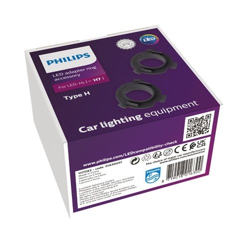 PHILIPS Lampenfassung, Hauptscheinwerfer Adapter Ring H7-LED