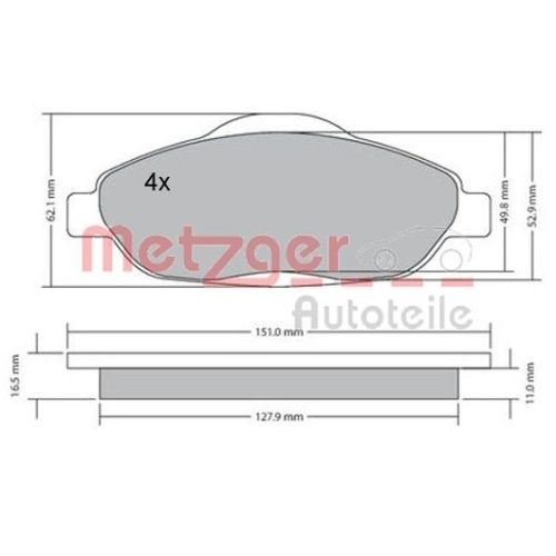 METZGER Bremsbelagsatz, Scheibenbremse