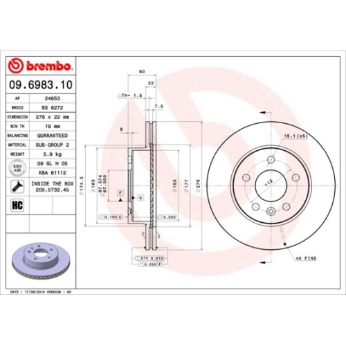 BREMBO Bremsscheibe PRIME LINE