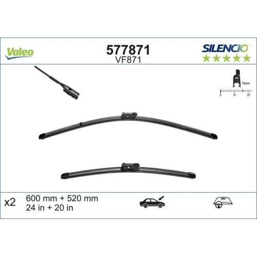 VALEO Wischblatt SILENCIO FLAT BLADE SET