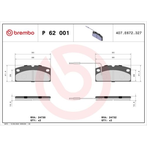 BREMBO Bremsbelagsatz, Scheibenbremse PRIME LINE