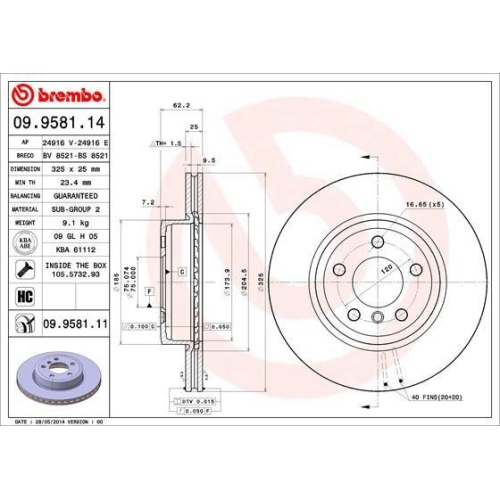 BREMBO Bremsscheibe PRIME LINE - UV Coated