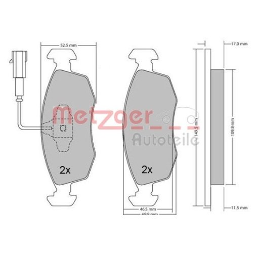 METZGER Bremsbelagsatz, Scheibenbremse