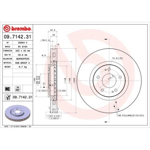 BREMBO Bremsscheibe PRIME LINE - UV Coated