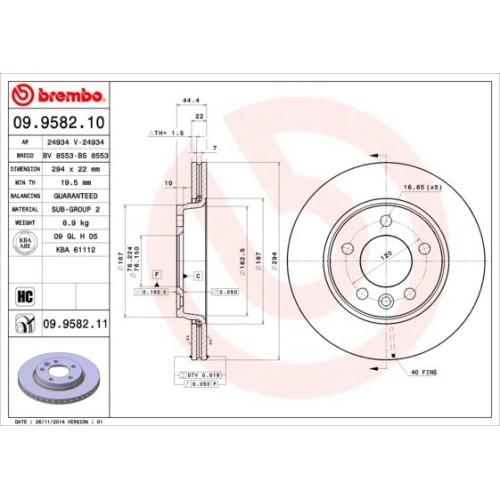 BREMBO Bremsscheibe PRIME LINE - UV Coated