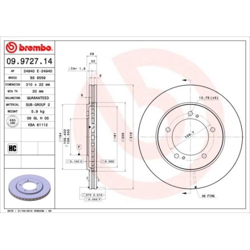 BREMBO Bremsscheibe PRIME LINE