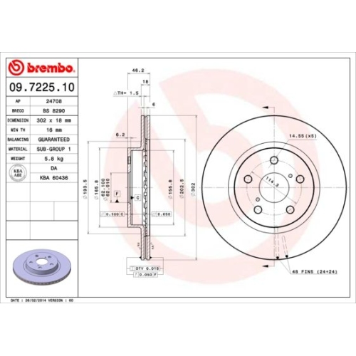 BREMBO Bremsscheibe PRIME LINE