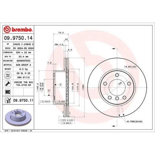 BREMBO Bremsscheibe PRIME LINE - UV Coated