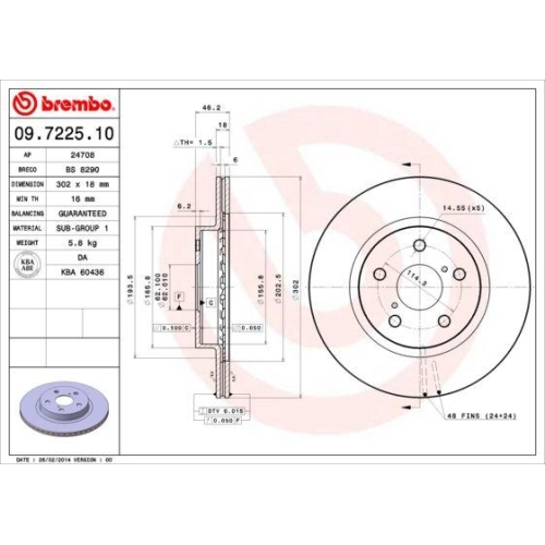 BREMBO Bremsscheibe PRIME LINE