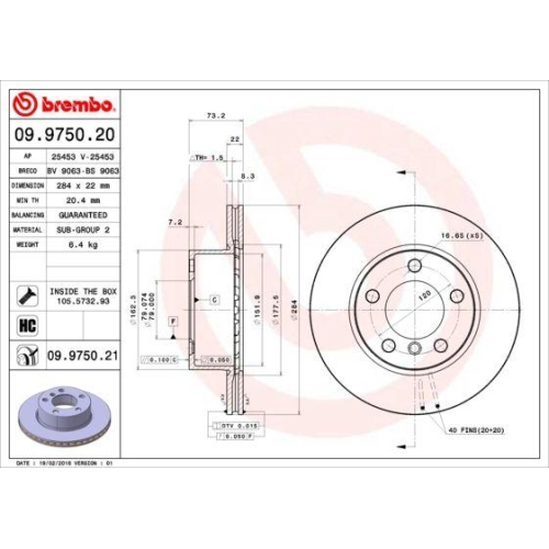 BREMBO Bremsscheibe PRIME LINE - UV Coated