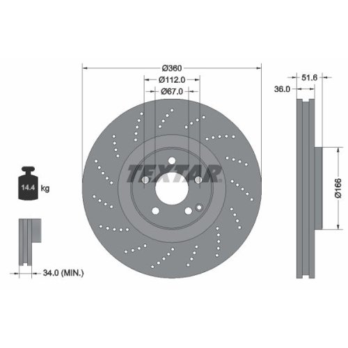 TEXTAR Bremsscheibe PRO+