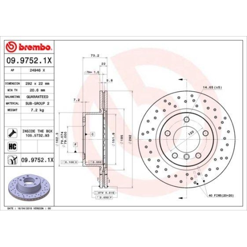 BREMBO Bremsscheibe XTRA LINE - Xtra