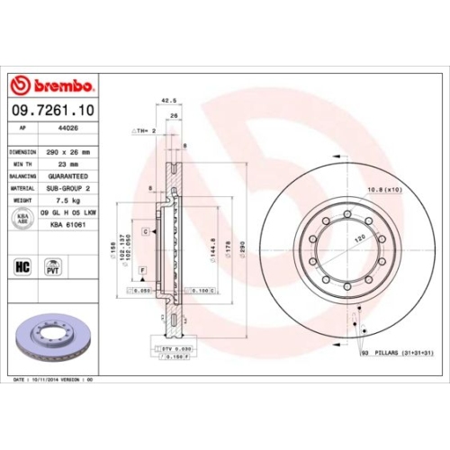 BREMBO Bremsscheibe PRIME LINE