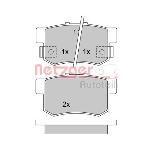 METZGER Bremsbelagsatz, Scheibenbremse GREENPARTS