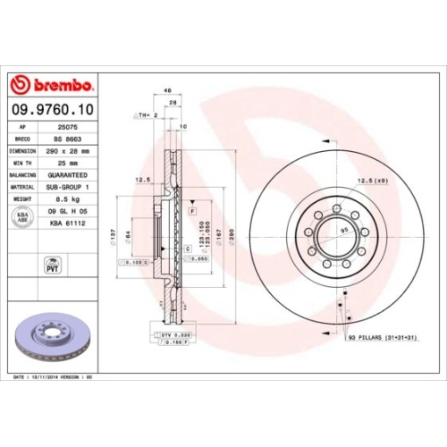 BREMBO Bremsscheibe PRIME LINE